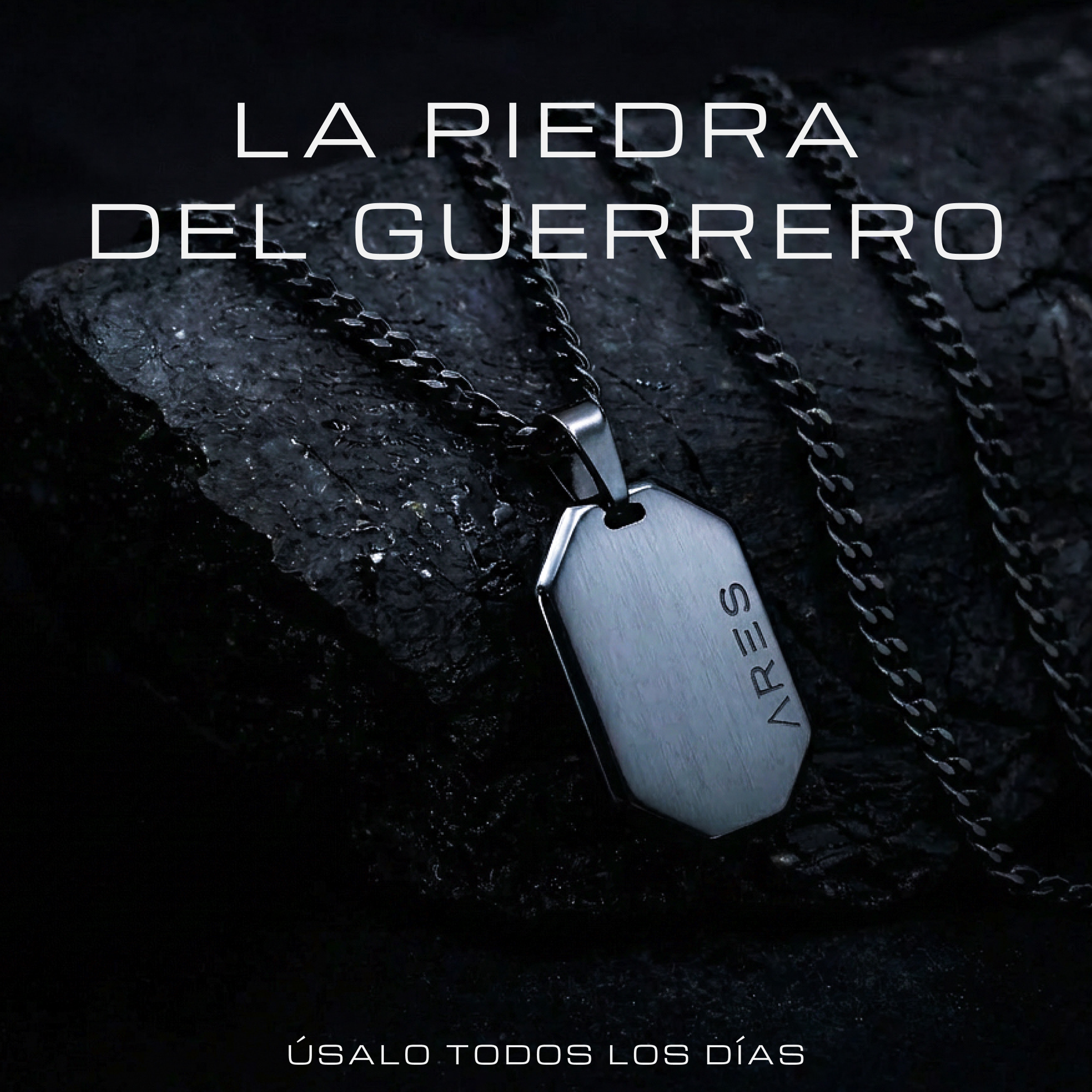 Collar Placa Militar de Hematita