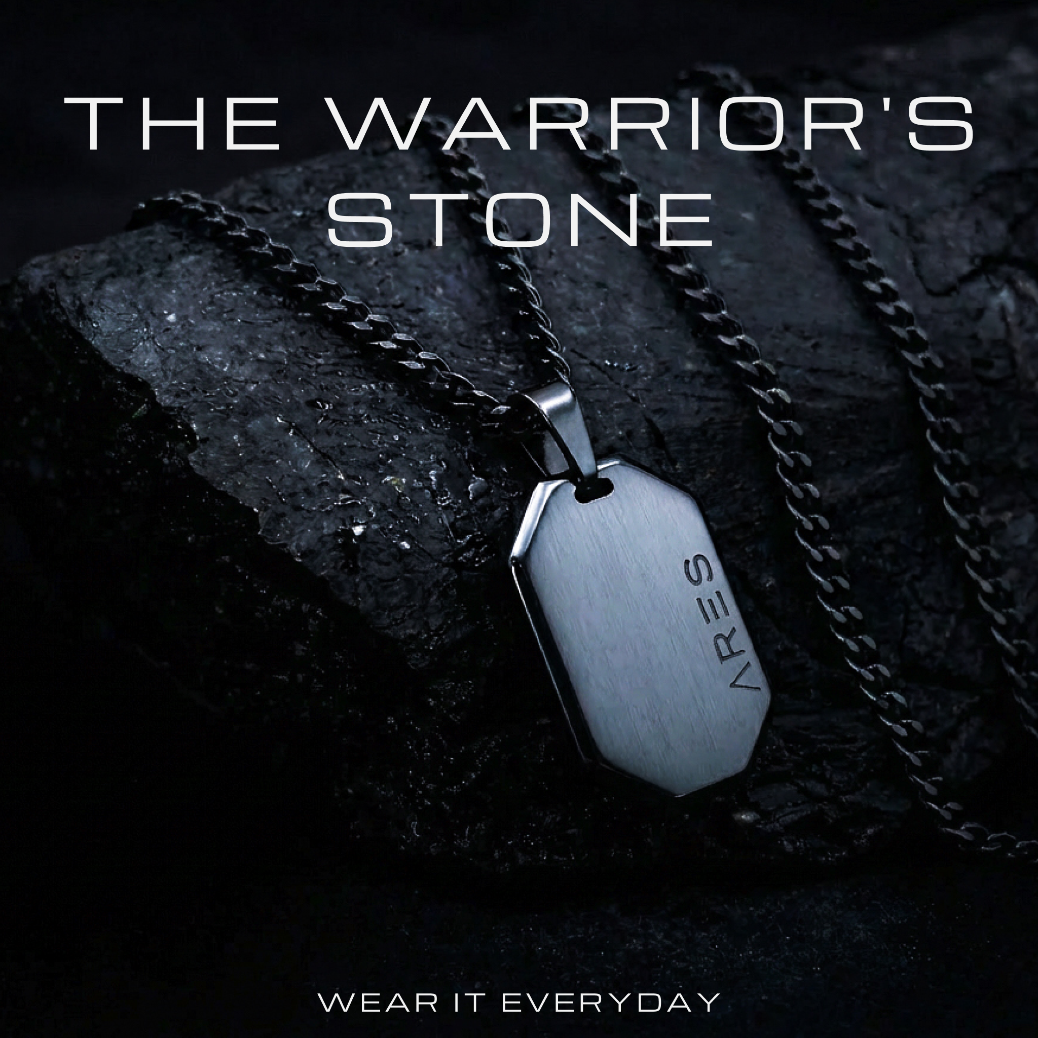 Hematite Dog Tag Necklace
